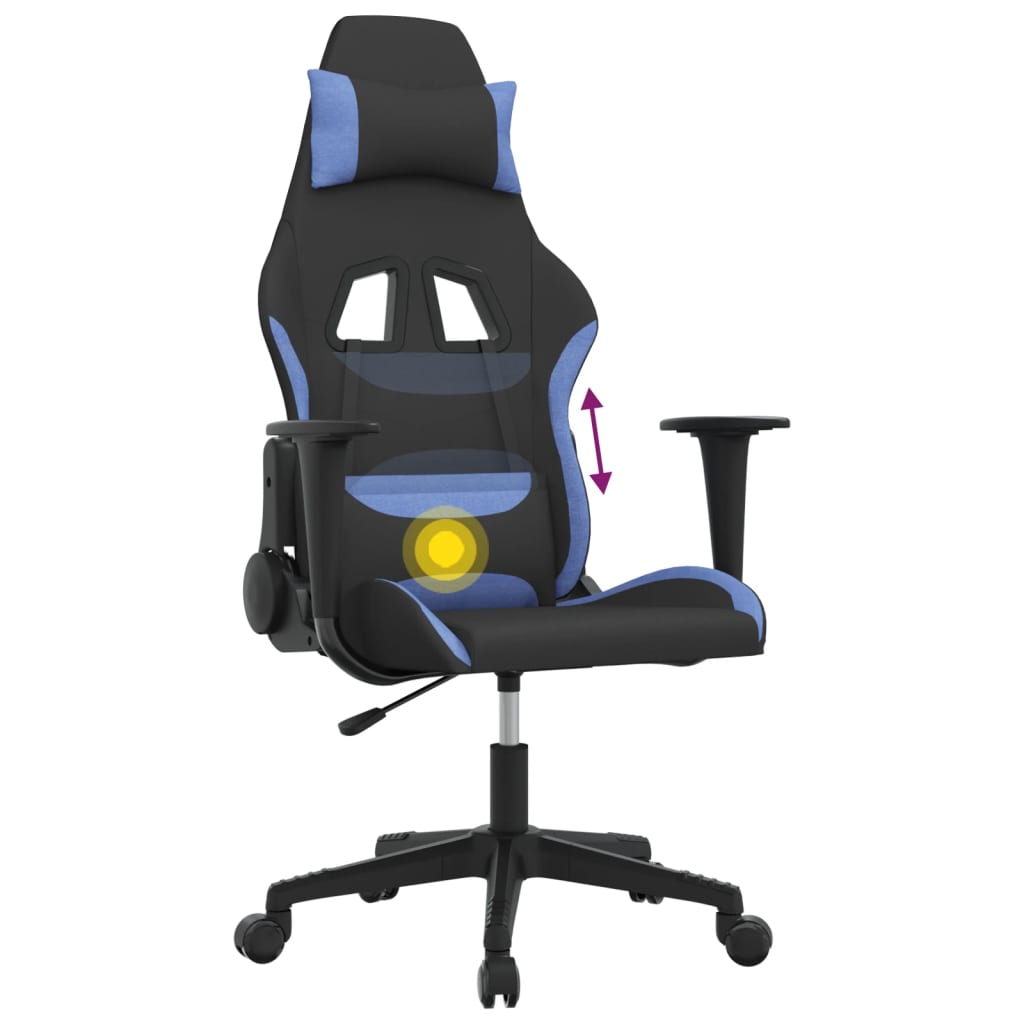 Gaming-Stuhl mit Massagefunktion Schwarz und Creme Stoff