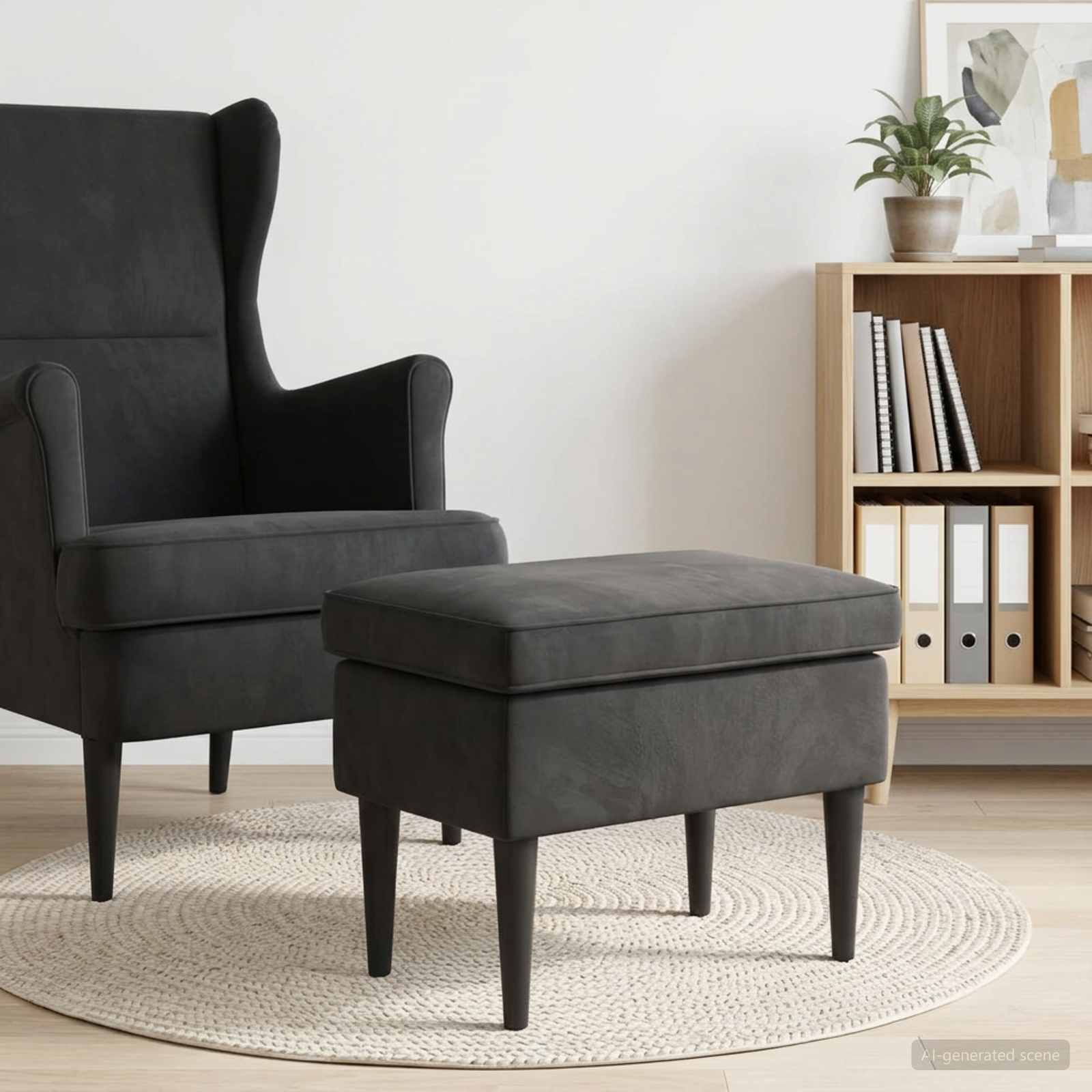 Hocker Hellgrau 55 x 35 x 41 cm Samt