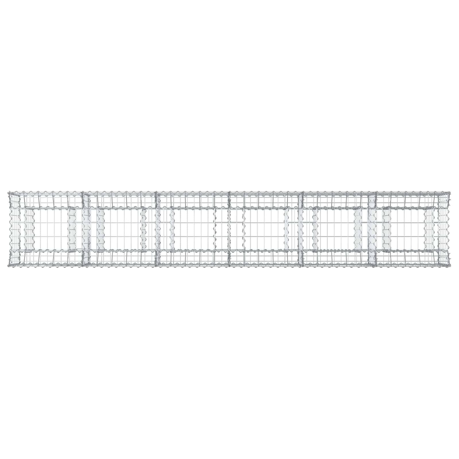 Gabionen-Hochbeet 2 pcs Silber