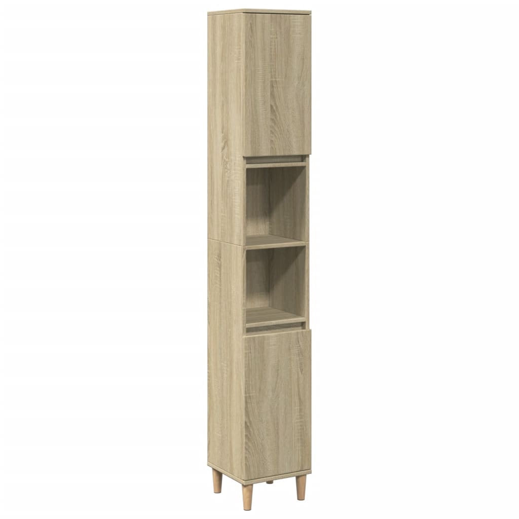 Badschrank Weiß 30x30x190 cm Holzwerkstoff