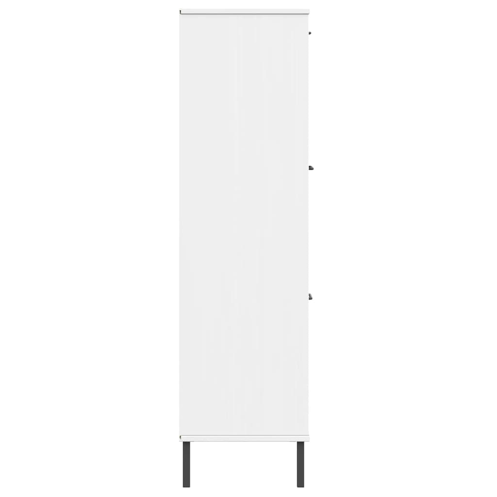 Bücherregal OSLO Metallbeine Braun 90x35x128,5 cm Massivholz