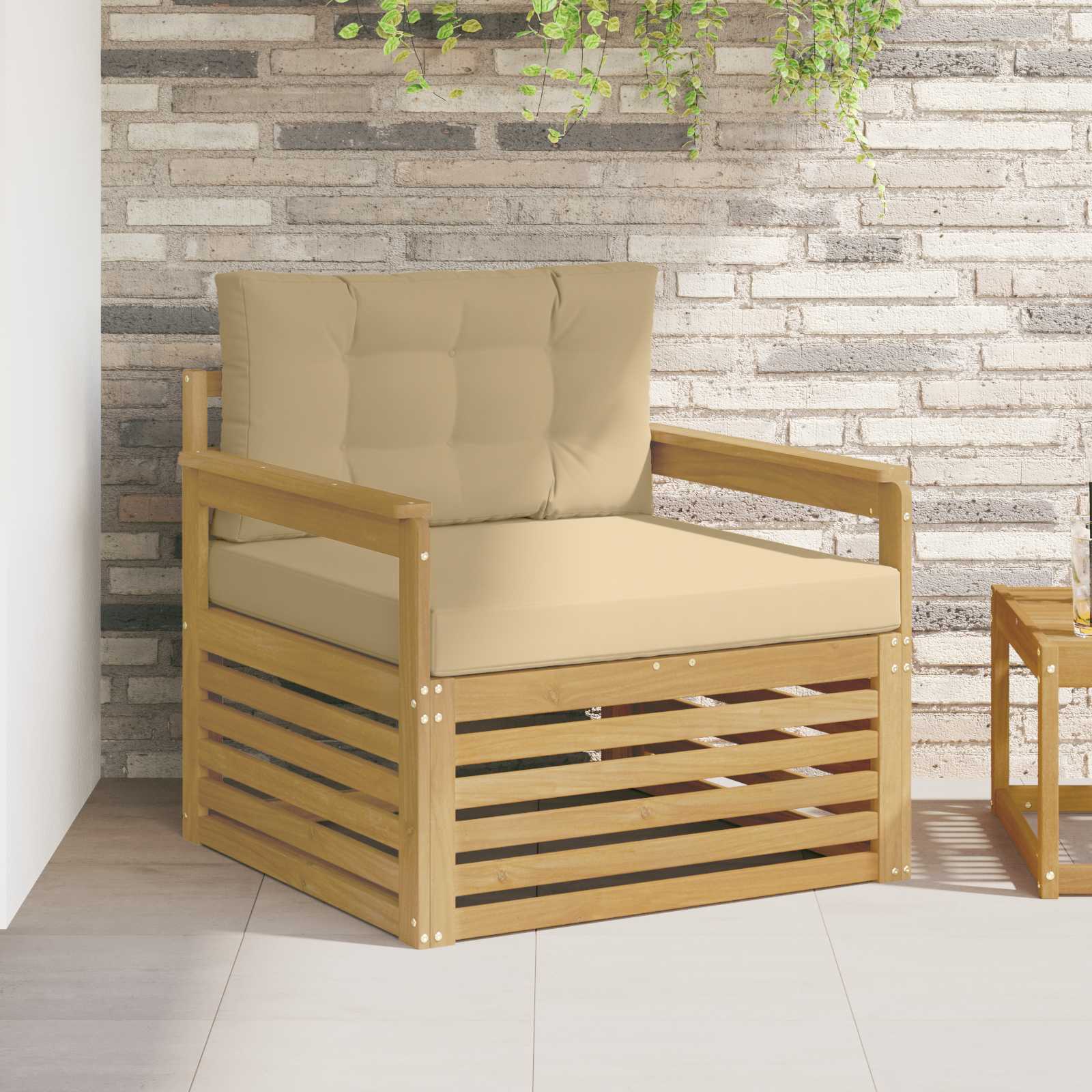 2 Stück Outdoor-Sofa Natur