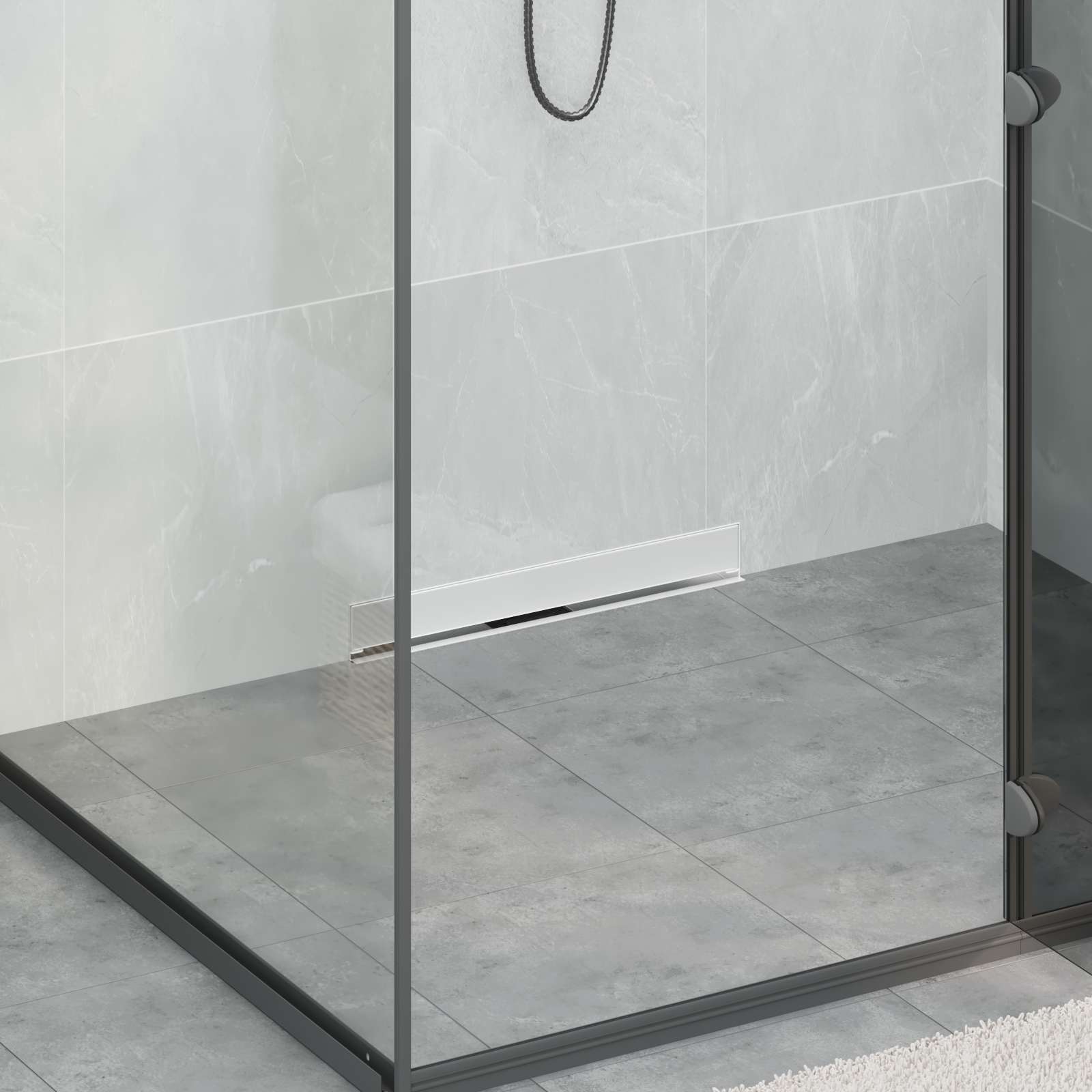 Wandmontierter Duschablauf Silber 50 cm Edelstahl 304