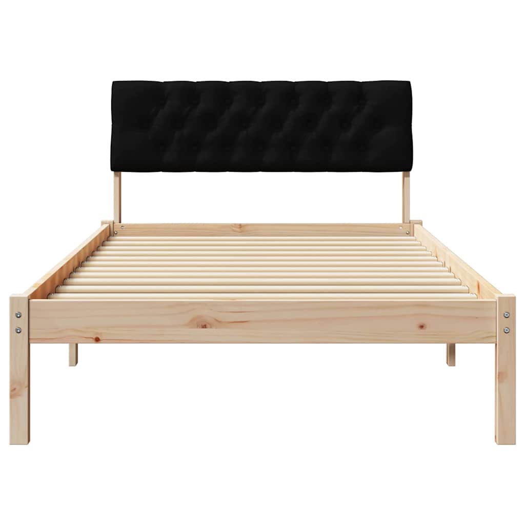 Bettgestell Braun und hellgrau 200 x 200 cm Massivholz Kiefer