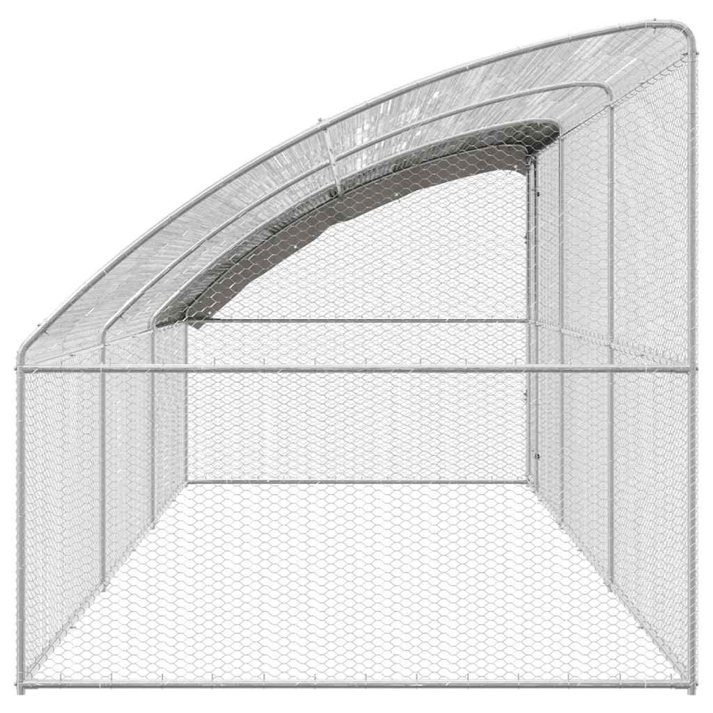 Hühnerkäfig 2 pcs Silber 400 x 200 x 200 cm Stahl und PE