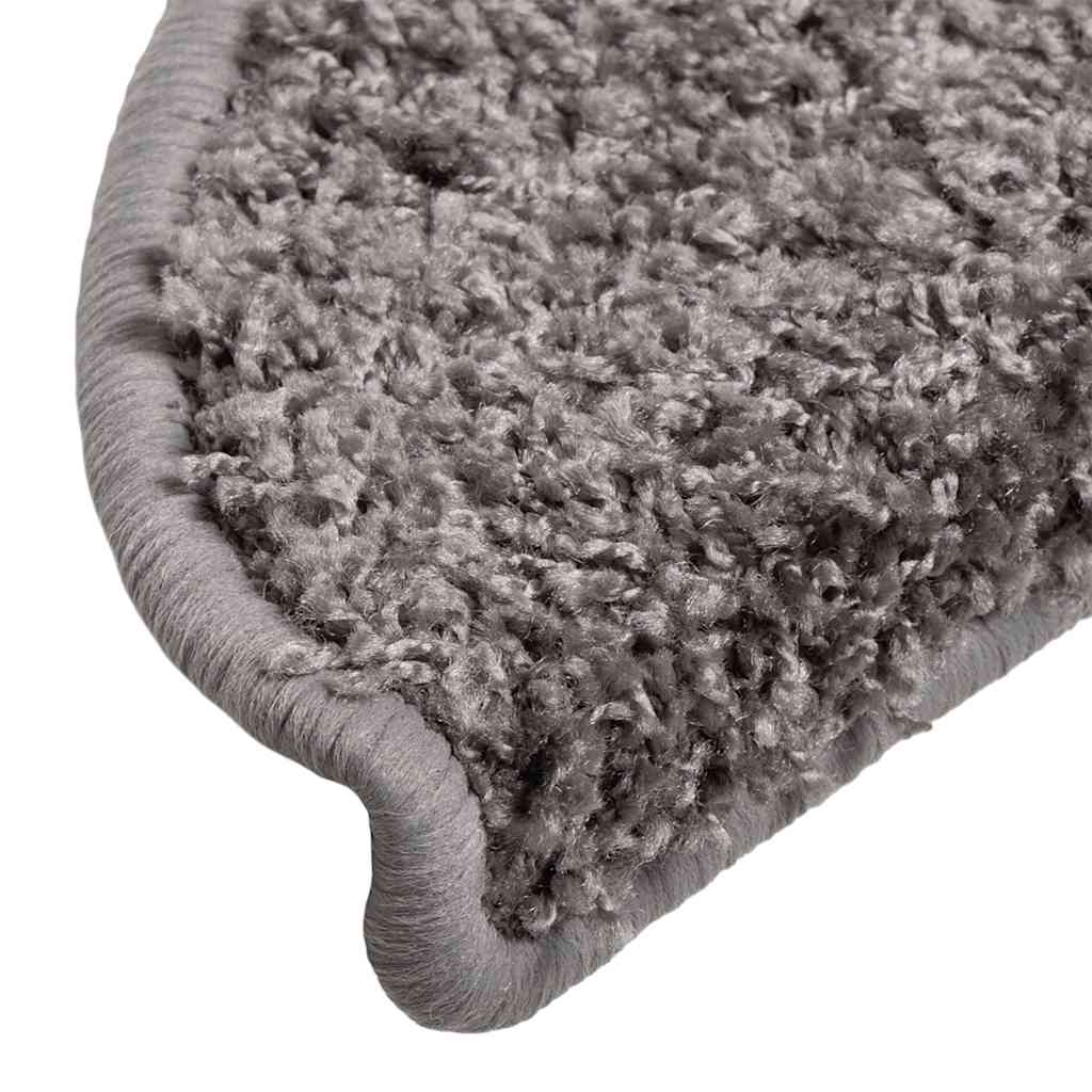 Stufenmatten 15 Stk. 56x17x3 cm Grau Halbrund