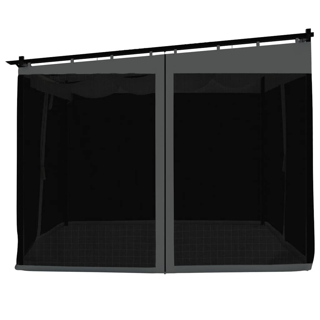 Pavillon mit Netzwände Creme 3x3 m Stahl