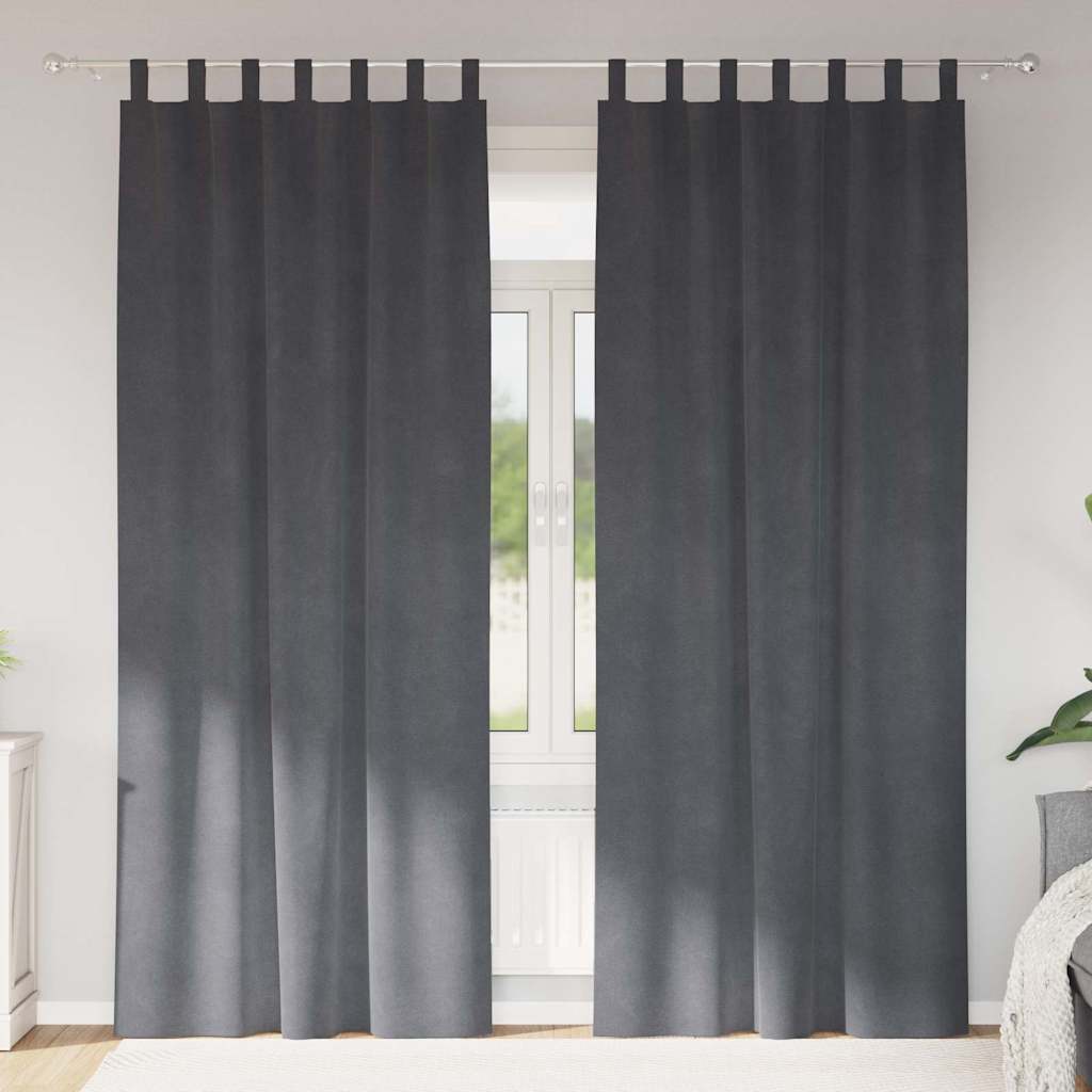 Verdunkelungsvorhänge 2 pcs Schwarz 140 x 140 cm Samt