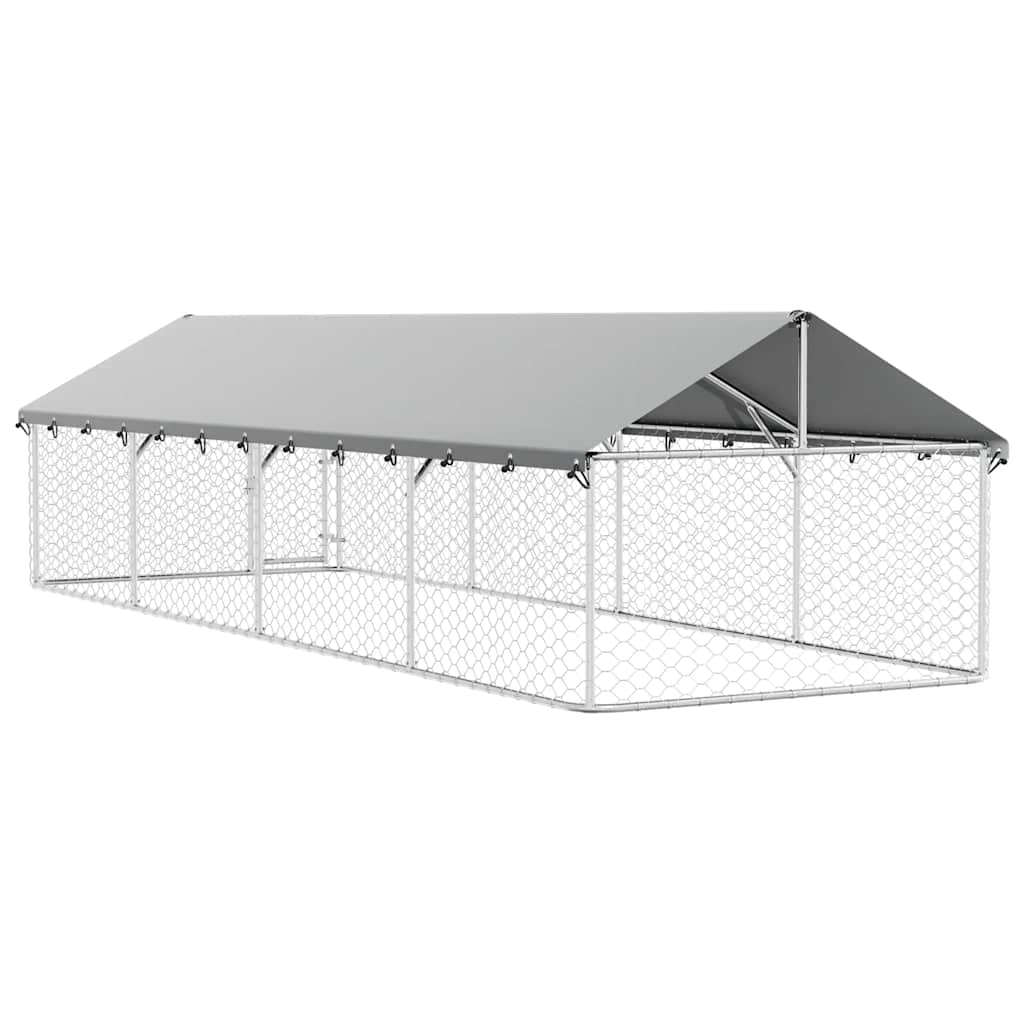 Outdoor-Hundezwinger mit Dach 400x200x150 cm