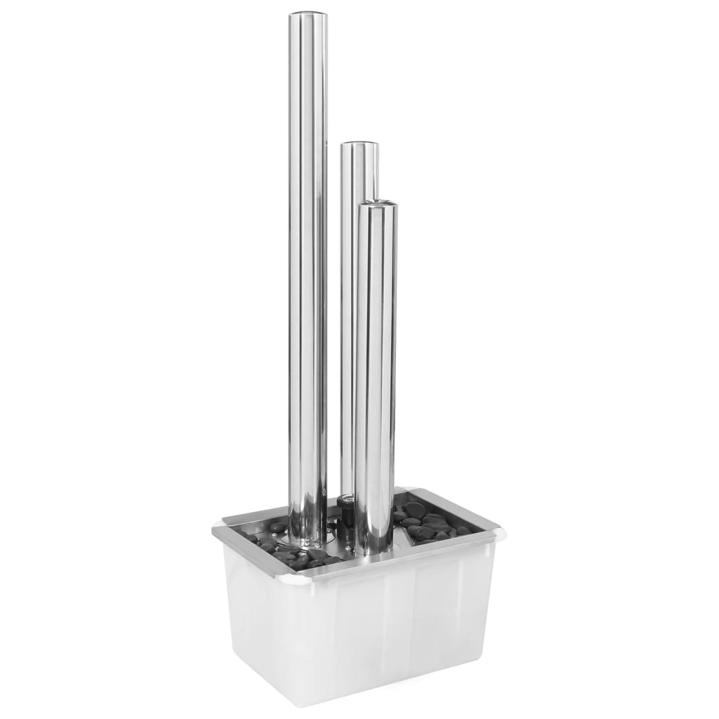 Gartenbrunnen Silbern 48x34x88 cm Edelstahl
