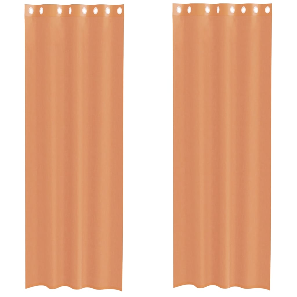 Voile Vorhänge mit Ösen 2 Stk. Apfelgrün 140x140 cm
