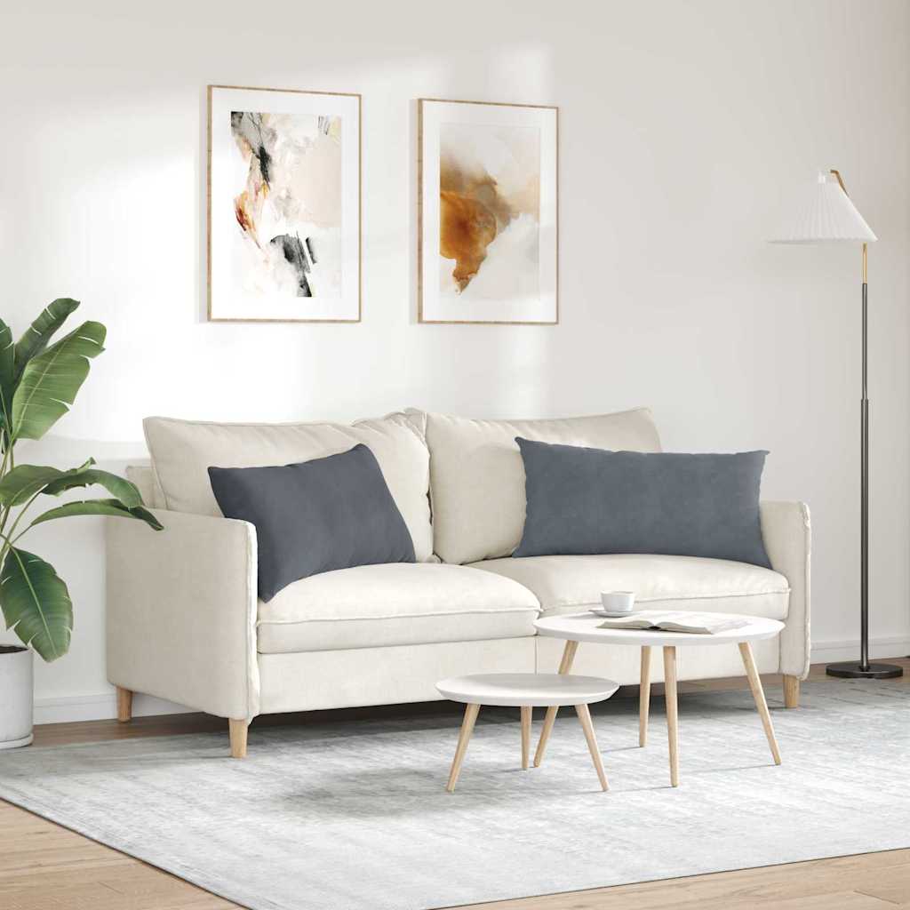 Sofakissen 2 Stück Blau 50 x 30 cm Cordstoff