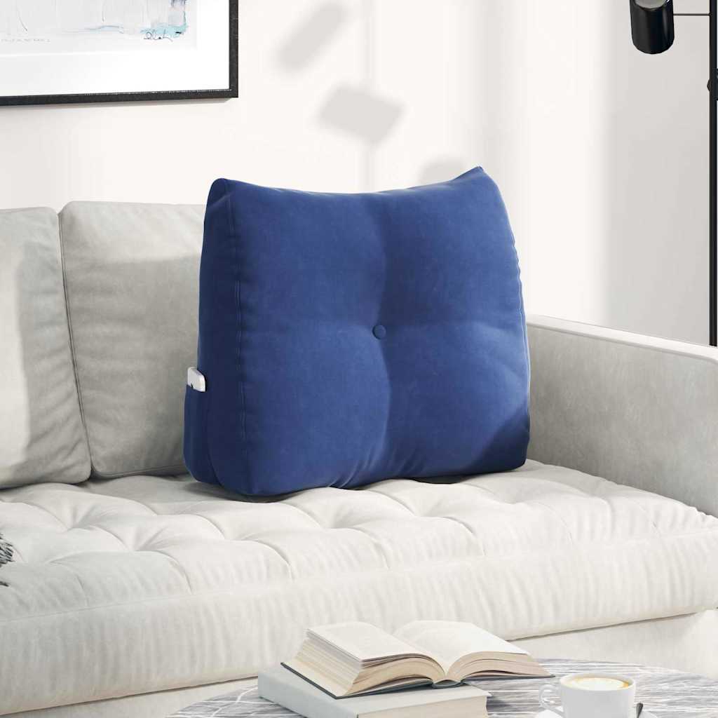 Rückenkissen Blau 45 x 24 x 50 cm Samt