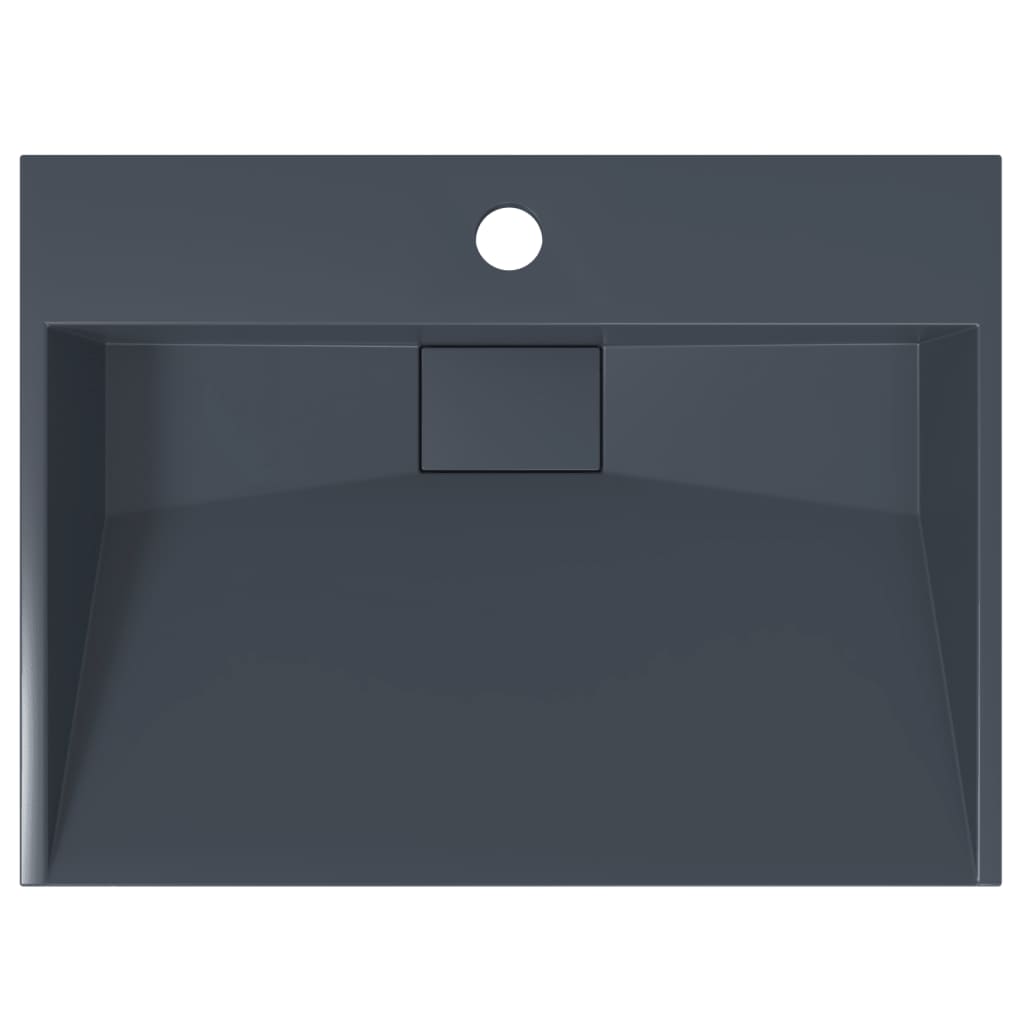 Waschbecken 60x38x11 cm Mineralguss/Marmorguss Mattschwarz