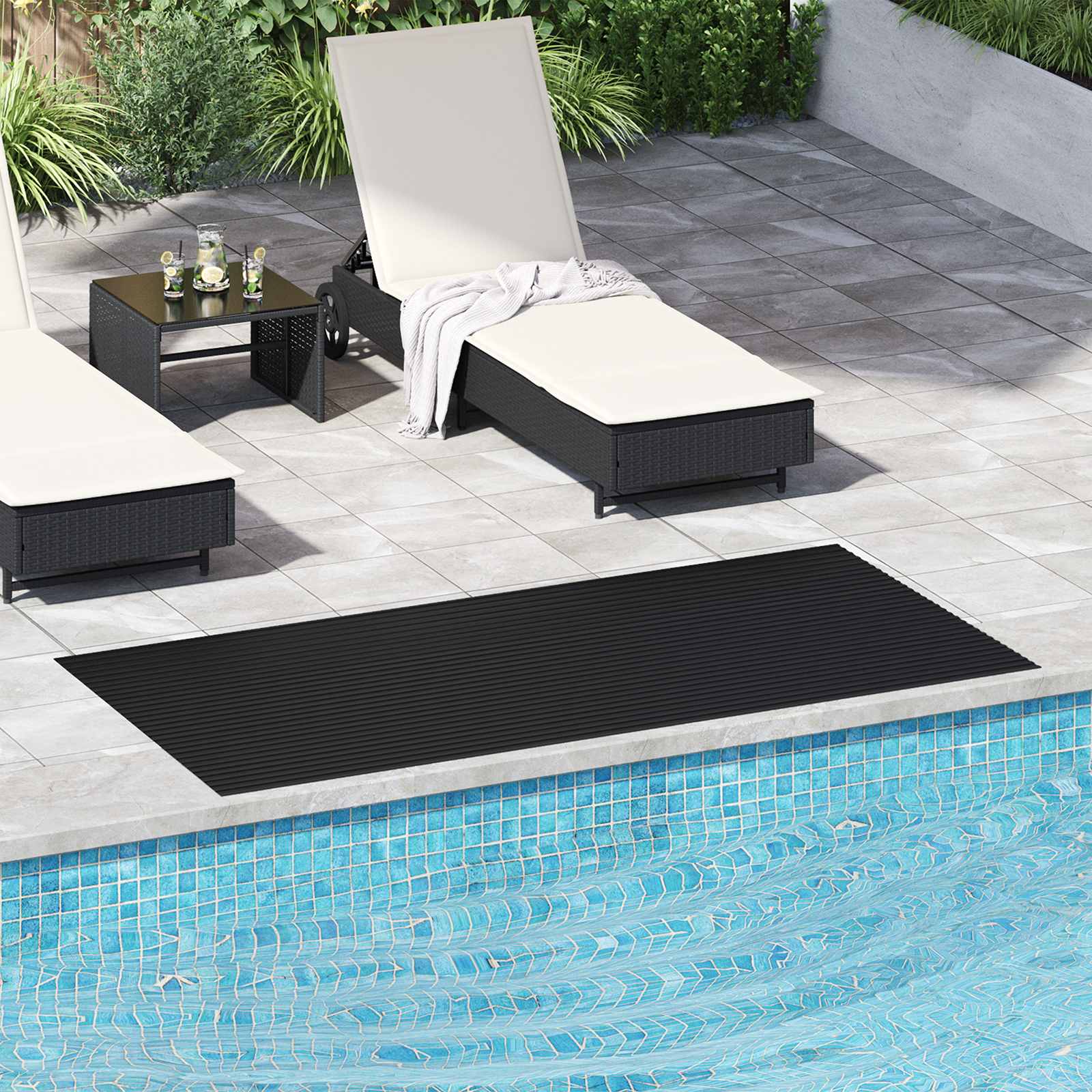 Bodenbelag Schwarz 1 x 2 m Gummi