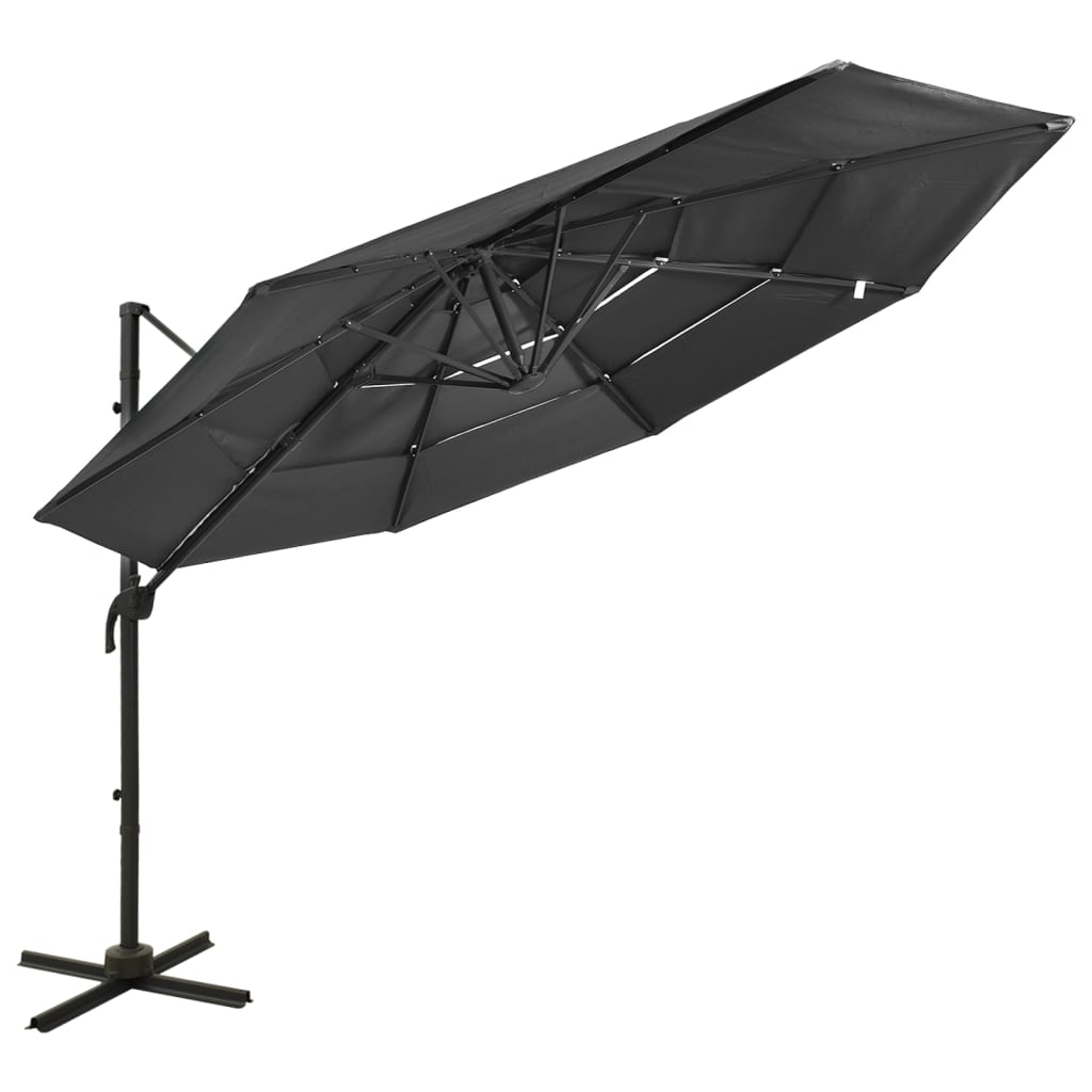 Sonnenschirm mit Aluminium-Mast 4-lagig Sandfarben 3x3 m