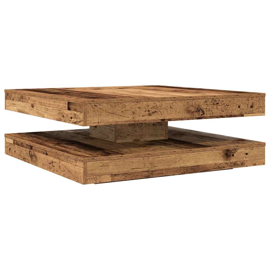 Couchtisch 360-Grad Drehbar Weiß 90x90x34,5 cm