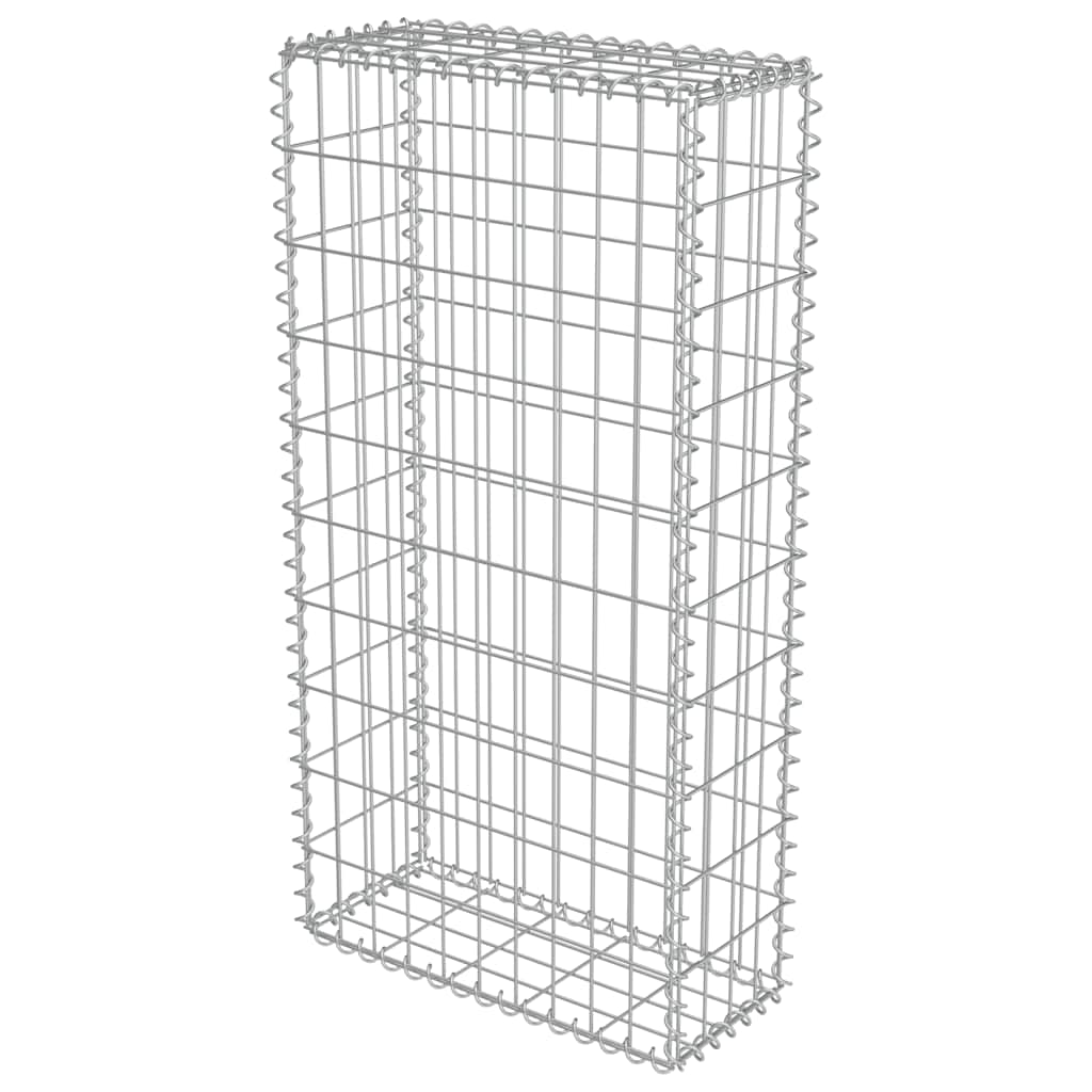 Gabionenwand mit Abdeckung Verzinkter Stahl 20×20×100 cm