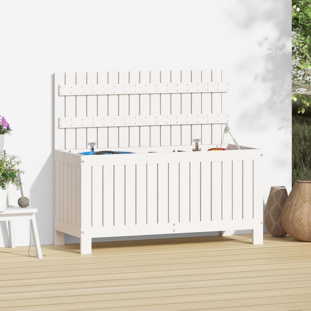 Gartentruhe Grau 76x42,5x54 cm Massivholz Kiefer