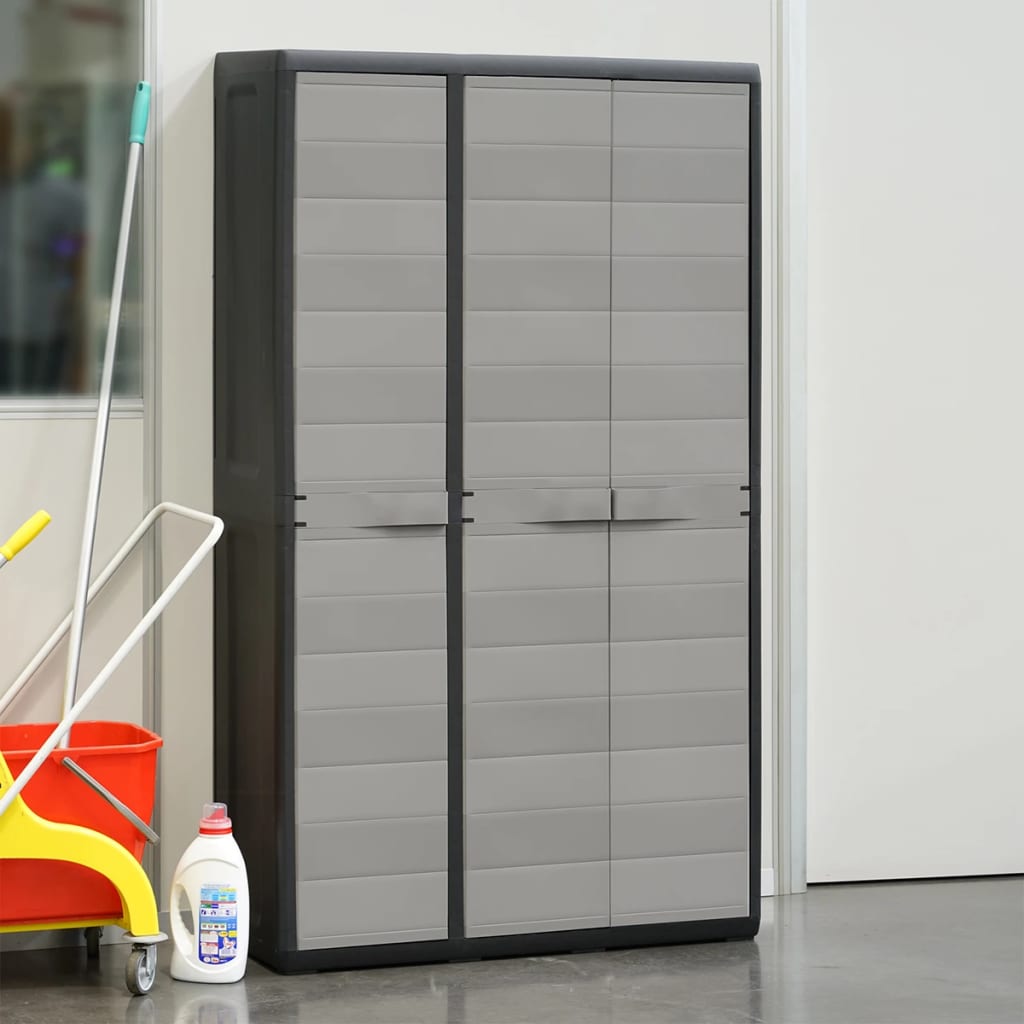 Gartenschrank mit 4 Böden Schwarz