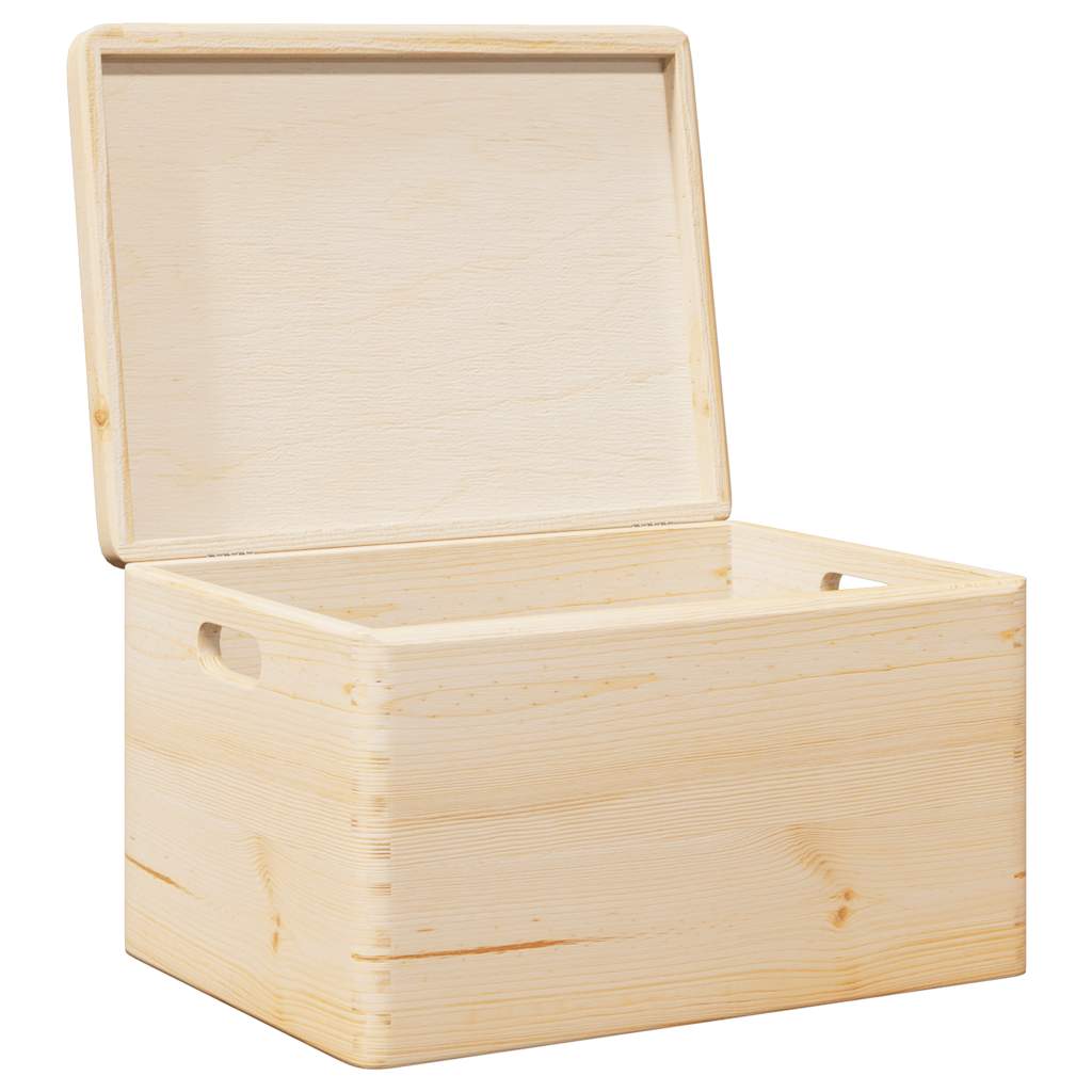 Holzkiste mit Deckel 40x30x13 cm Massivholz Kiefer