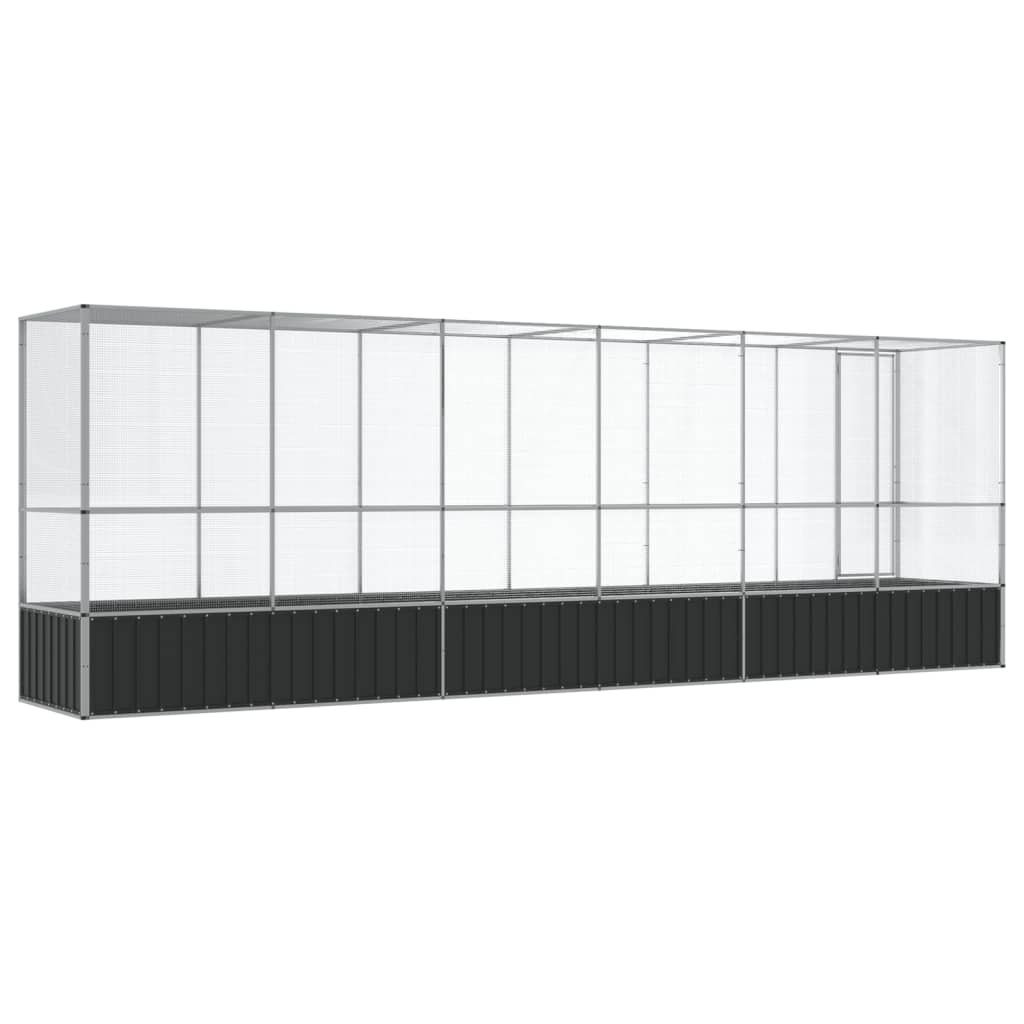 Voliere Silbern 210,5x107x212 cm Stahl