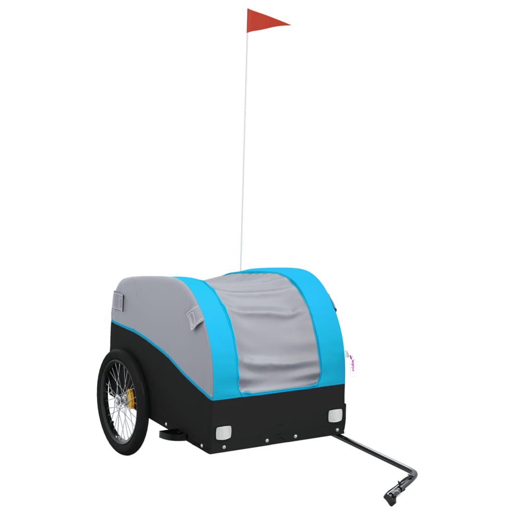 Fahrradanhänger Schwarz und Orange 30 kg Eisen