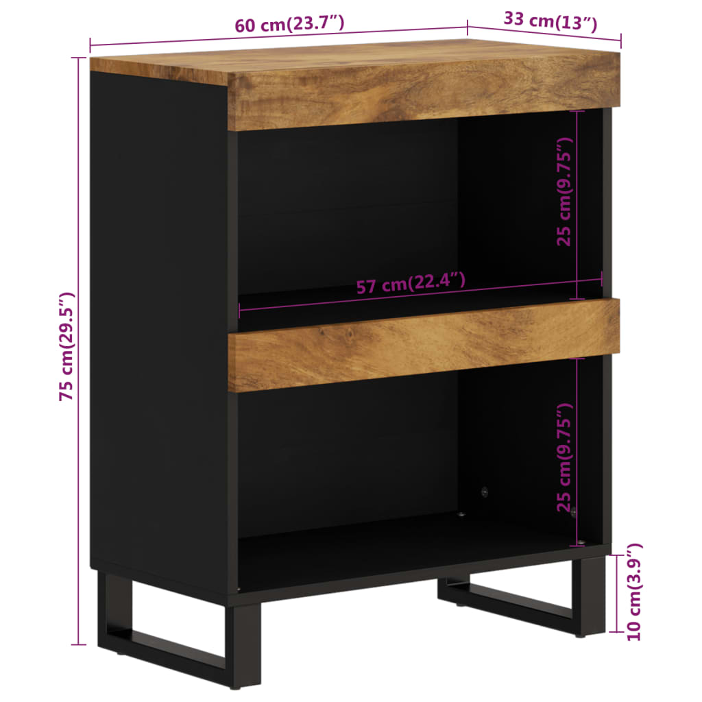 Beistelltisch 60x33x75 cm Massivholz Akazie
