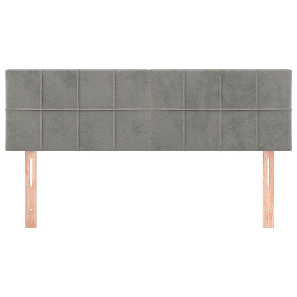 Kopfteil Hellgrau 80x5x118/128 cm Samt