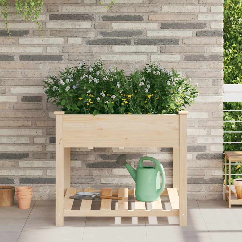 Garten-Pflanzgefäß mit Regal Beige 45 x 45 x 76,5 cm