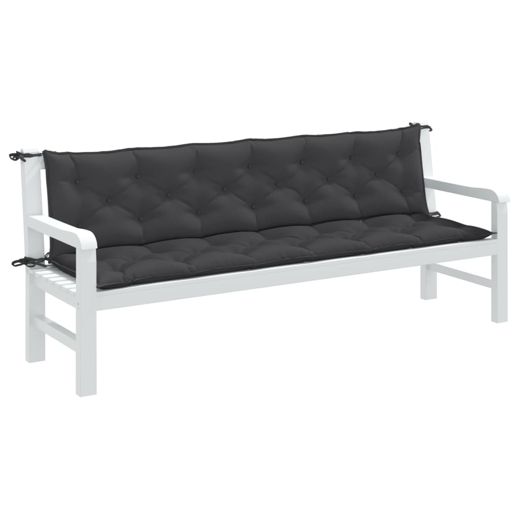 Gartenbank-Auflagen 2 Stk. Melange Anthrazit 100x50x7 cm Stoff