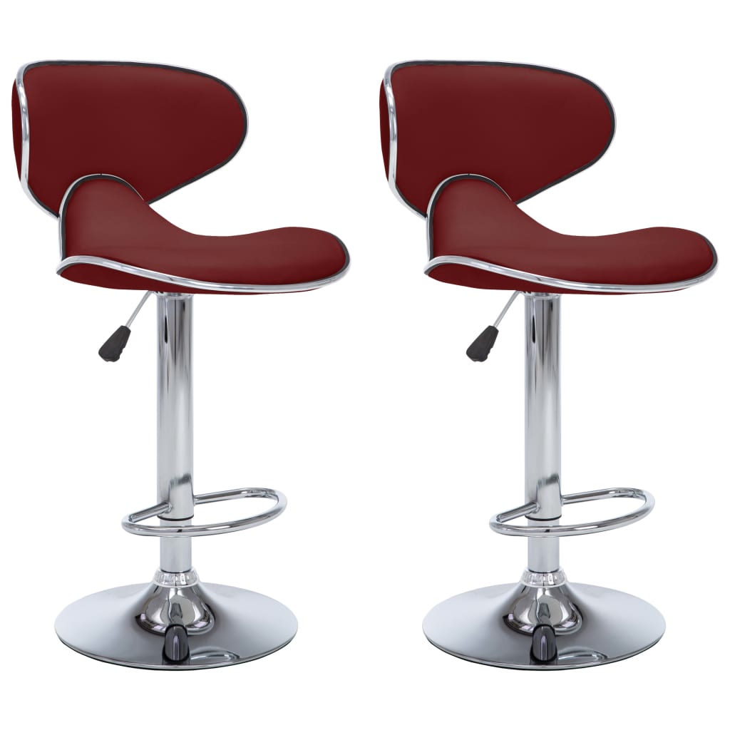 Barhocker 2 Stk. Rot Kunstleder