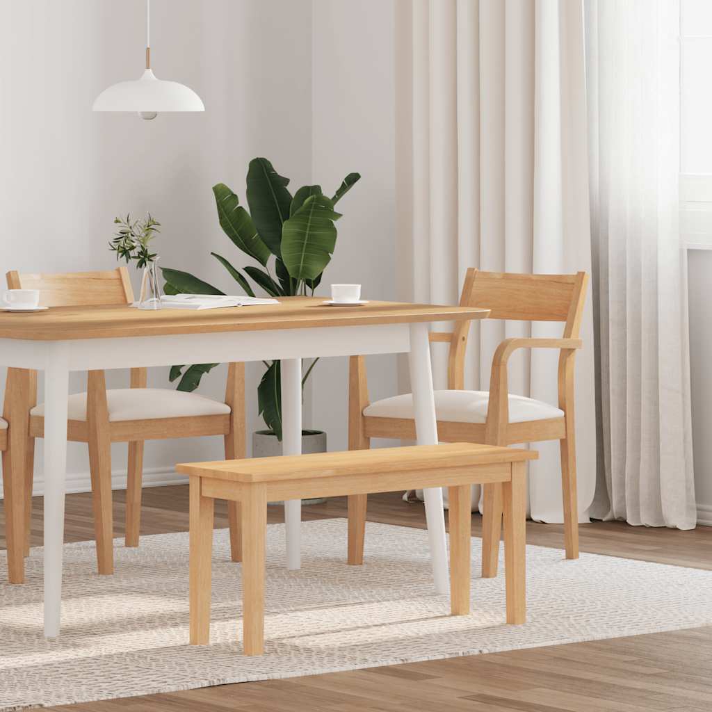Bank 90 cm Braun Massivholz Gummibaum