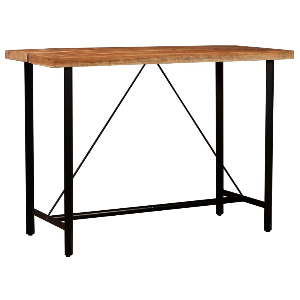 5-tlg. Bar-Set Recyceltes Massivholz und Echtleder