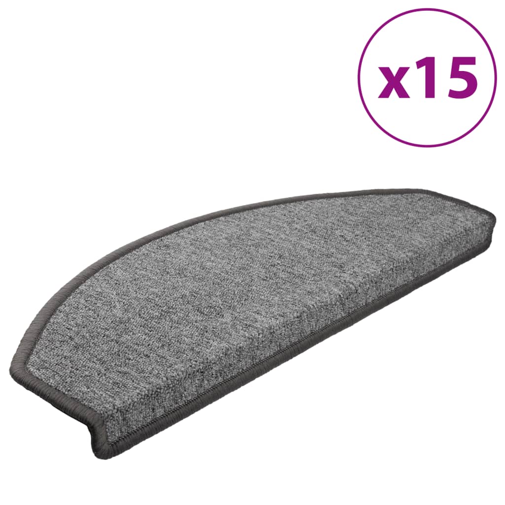 Stufenmatten 15 Stk. 56x17x3 cm Anthrazit Halbrund