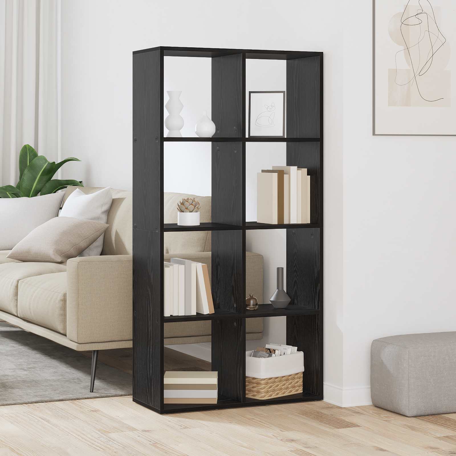 Bücherregal Weiß 137,5x29x137,5 cm Holzwerkstoff