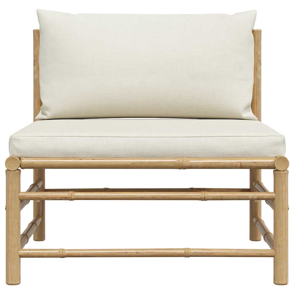 3-tlg. Garten-Lounge-Set mit Kissen Bambus
