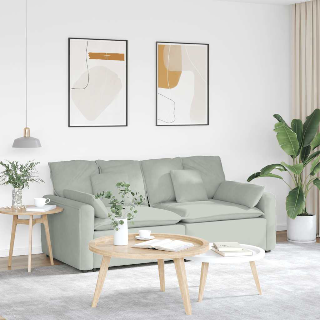 Modulares Sofa mit Kissen Blau