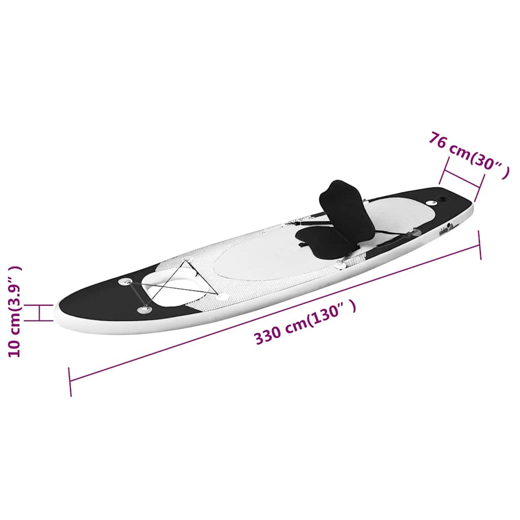 SUP-Board-Set Aufblasbar Blau 300x76x10 cm