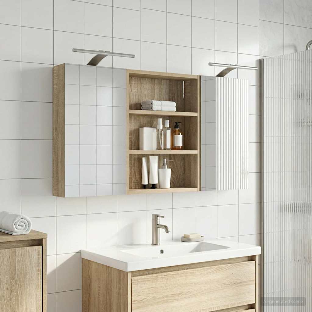 Badezimmerschrank-Set 3 pcs 80 x 10,5 x 50 cm Holzwerkstoff