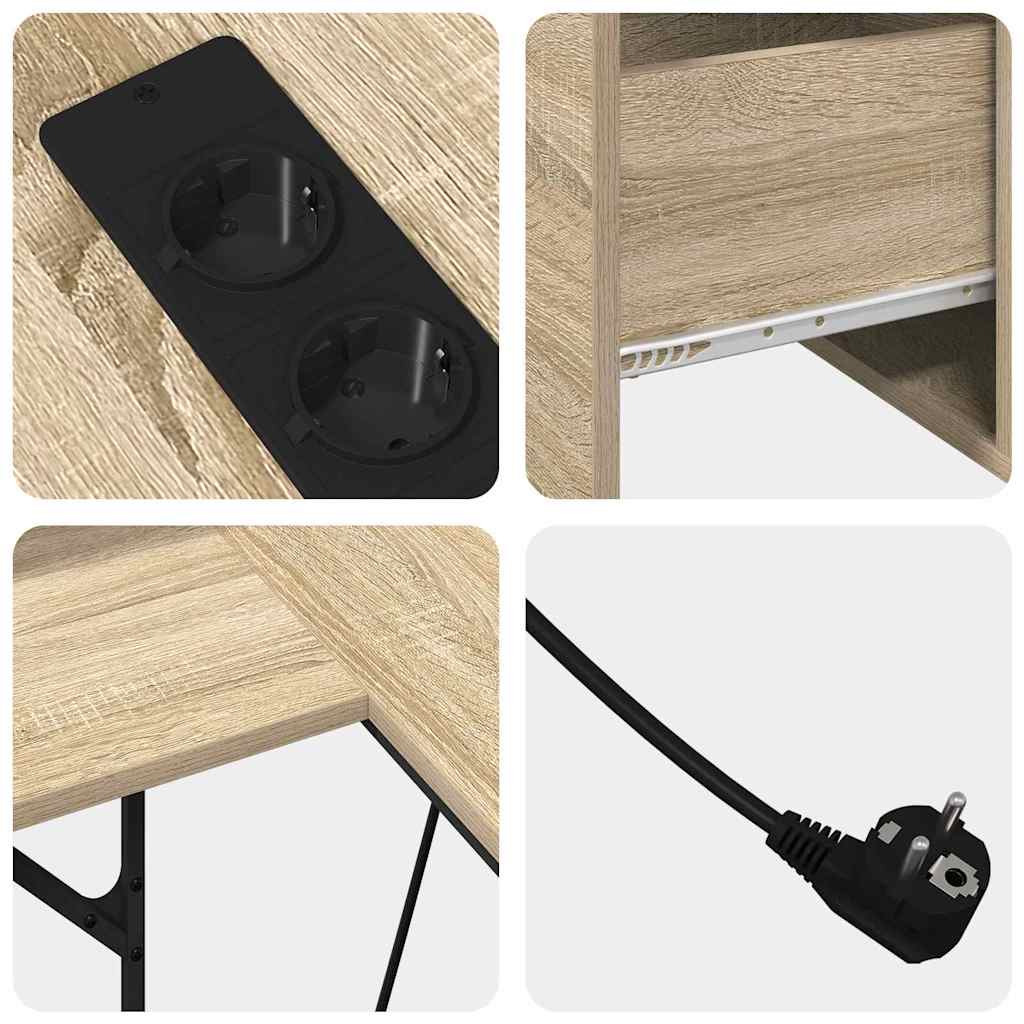 Schreibtisch mit Regal Schwarz Eichen-Optik 182 x 101 x 87,5 cm