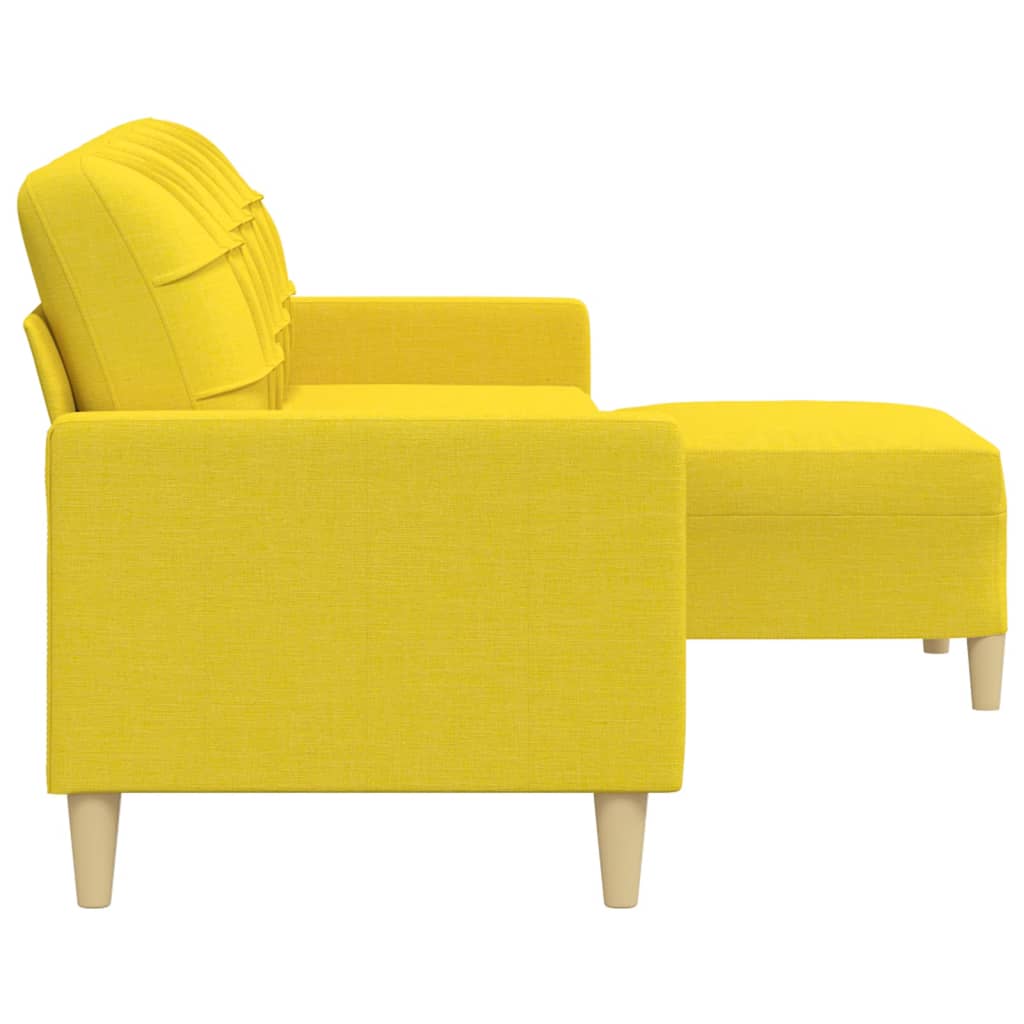 3-Sitzer-Sofa mit Hocker Taupe 180 cm Stoff