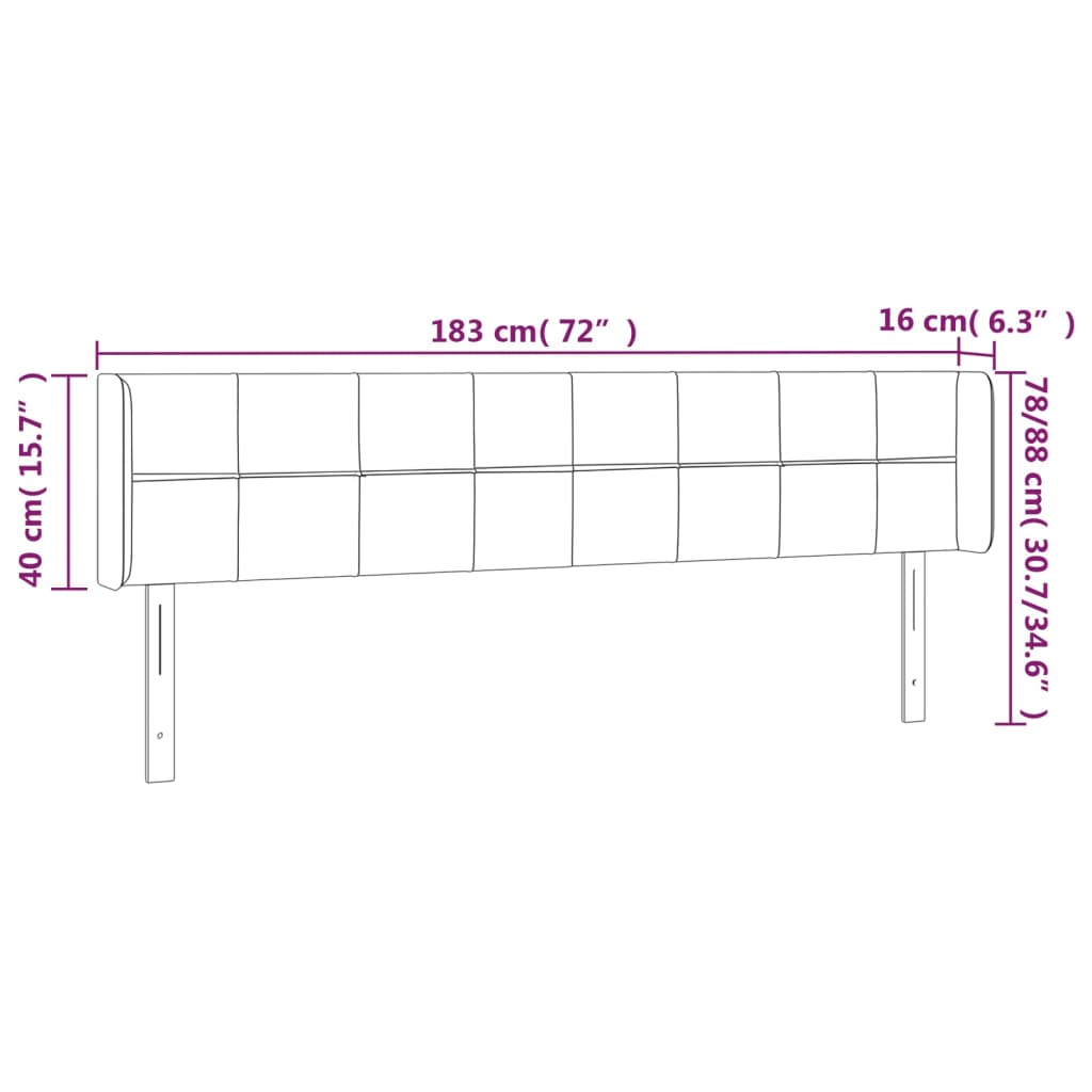 Kopfteil mit Ohren Dunkelblau 93x16x78/88 cm Samt