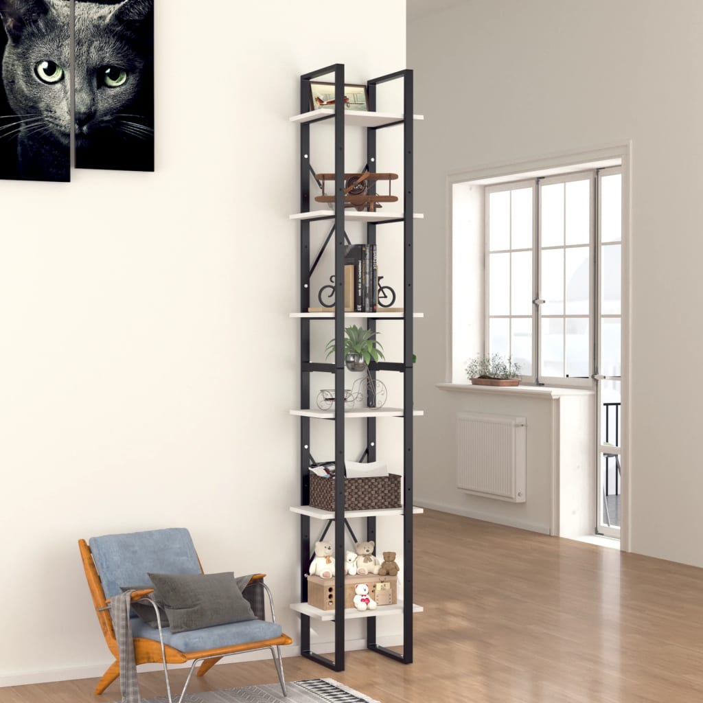 Bücherregal 3 Fächer Weiß 40x30x105 cm Holzwerkstoff