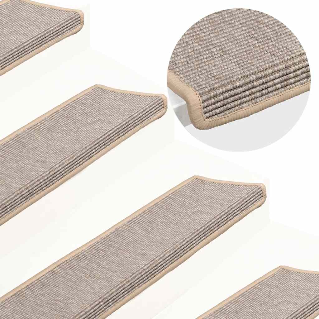 Stufenmatten 15 Stk. 65x21x4 cm Dunkelbeige Rechteckiger Rand
