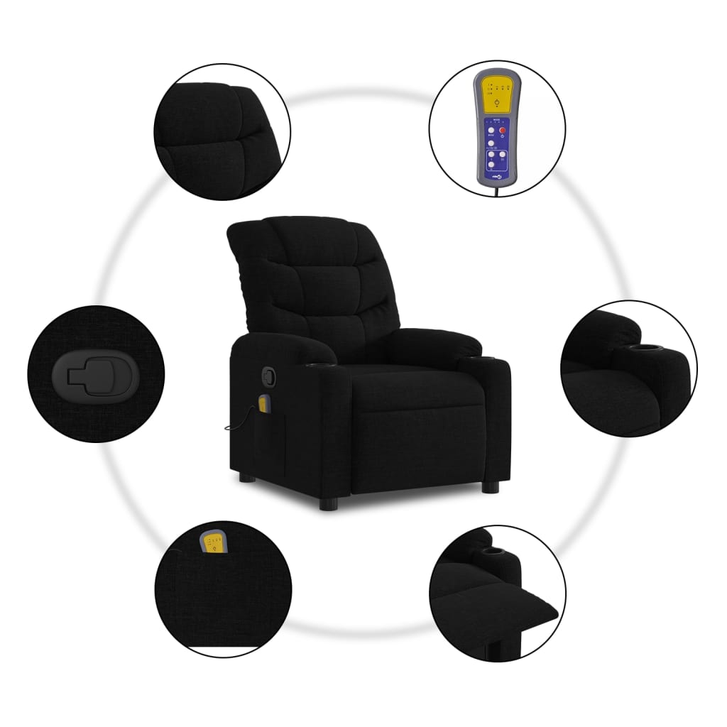 Massage-Relaxsessel, hellgrauer Stoff