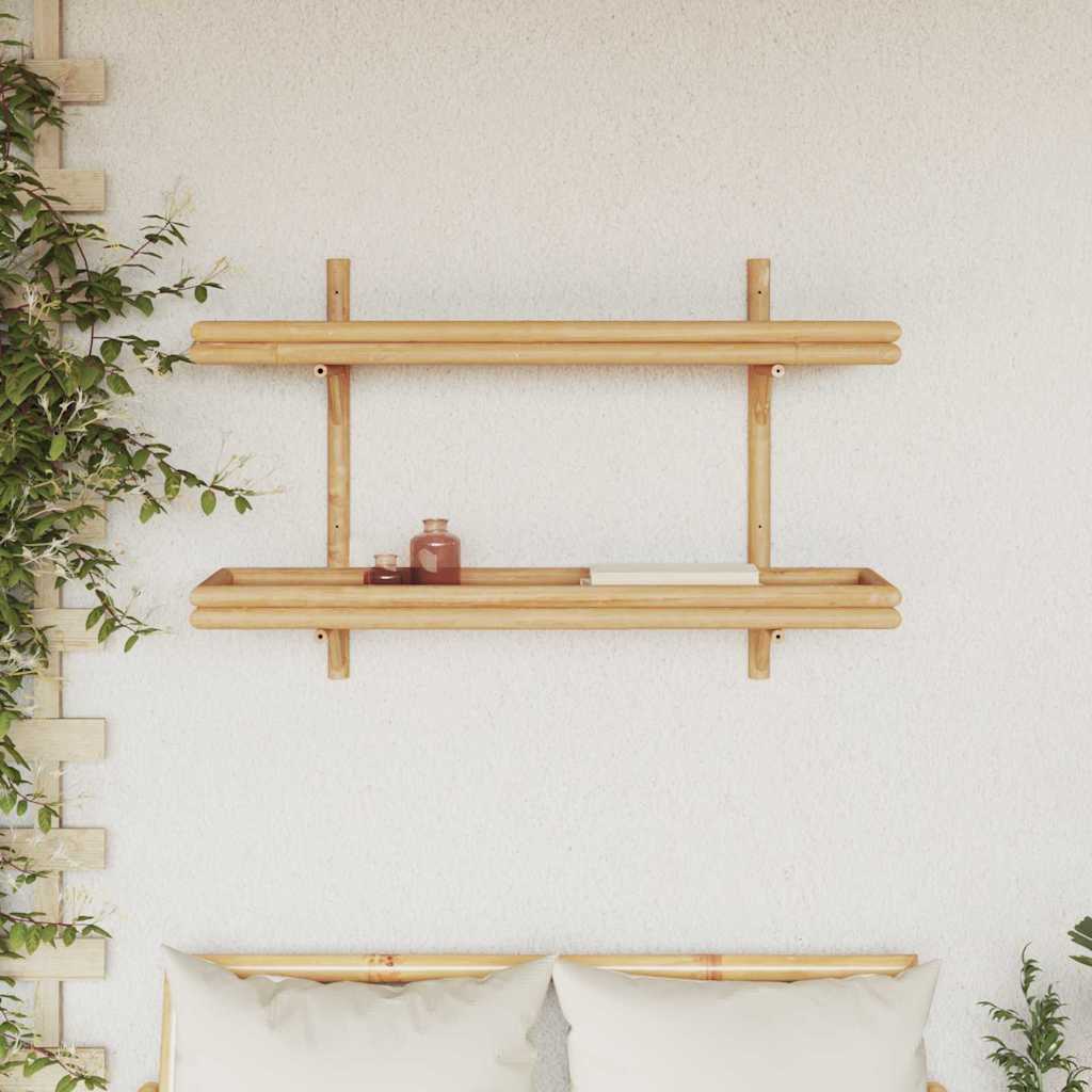 Wandregal mit Regal Wandmontiert Braun 39 x 26 x 60 cm Bambus