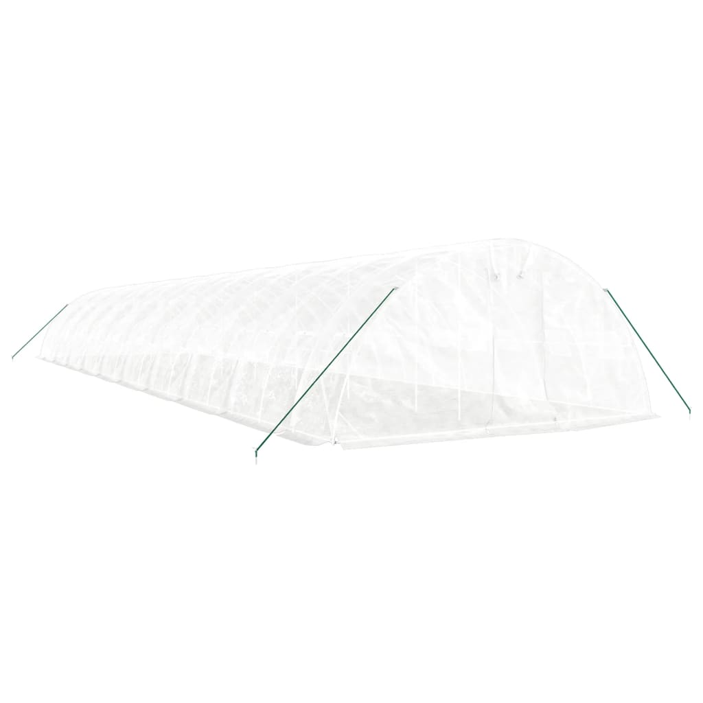 Gewächshaus mit Stahlrahmen Weiß 40 m² 8x5x2,3 m