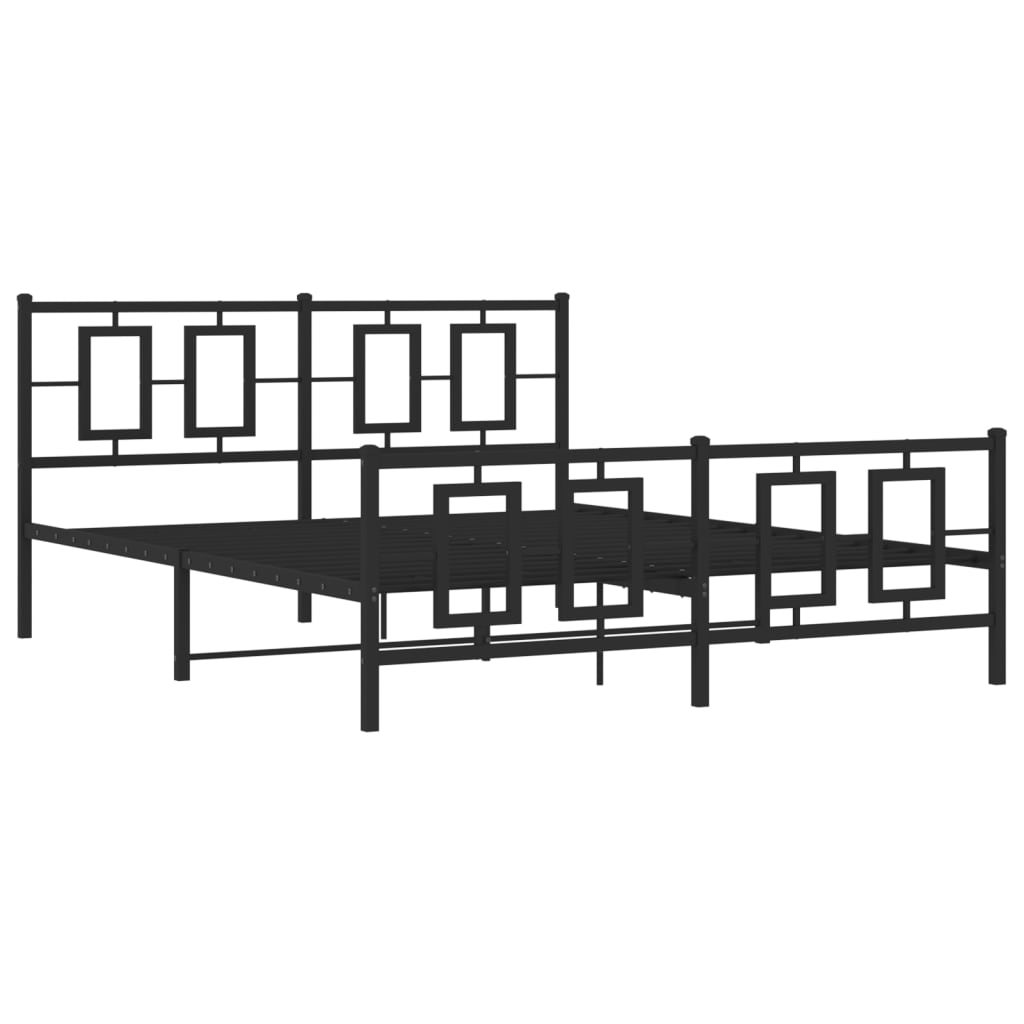 Bettgestell mit Kopf- und Fußteil Metall Weiß 180x200 cm