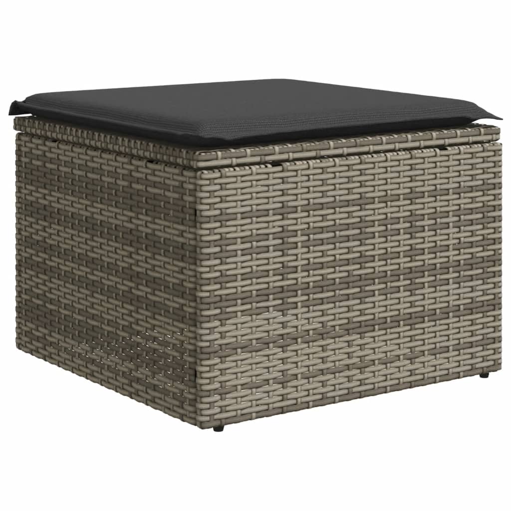 4-tlg. Garten-Sofagarnitur mit Kissen Schwarz Poly Rattan